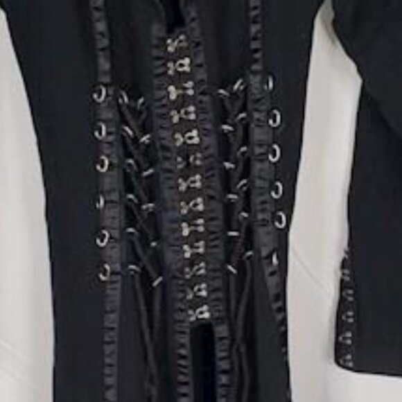 RB Redballs on Fire London LA Gothic Trench Coat, Corset Lace Vintage -- Size L - Picture 8 of 9